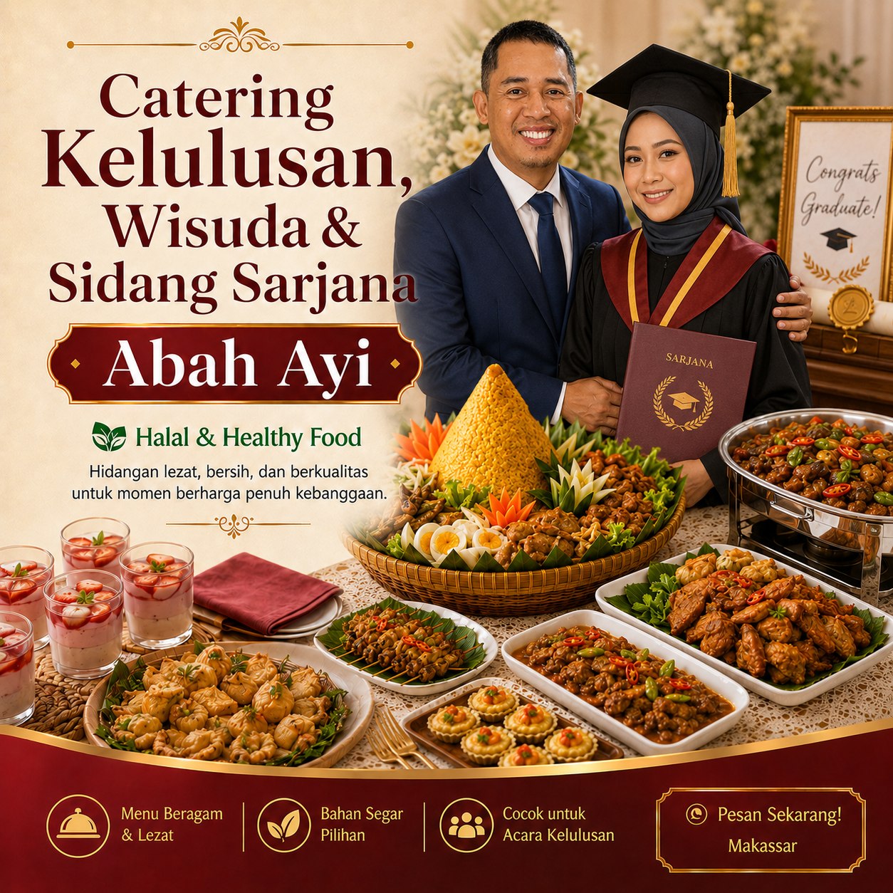 Catering kelulusan, wisuda, dan sidang sarjana Abah Ayi