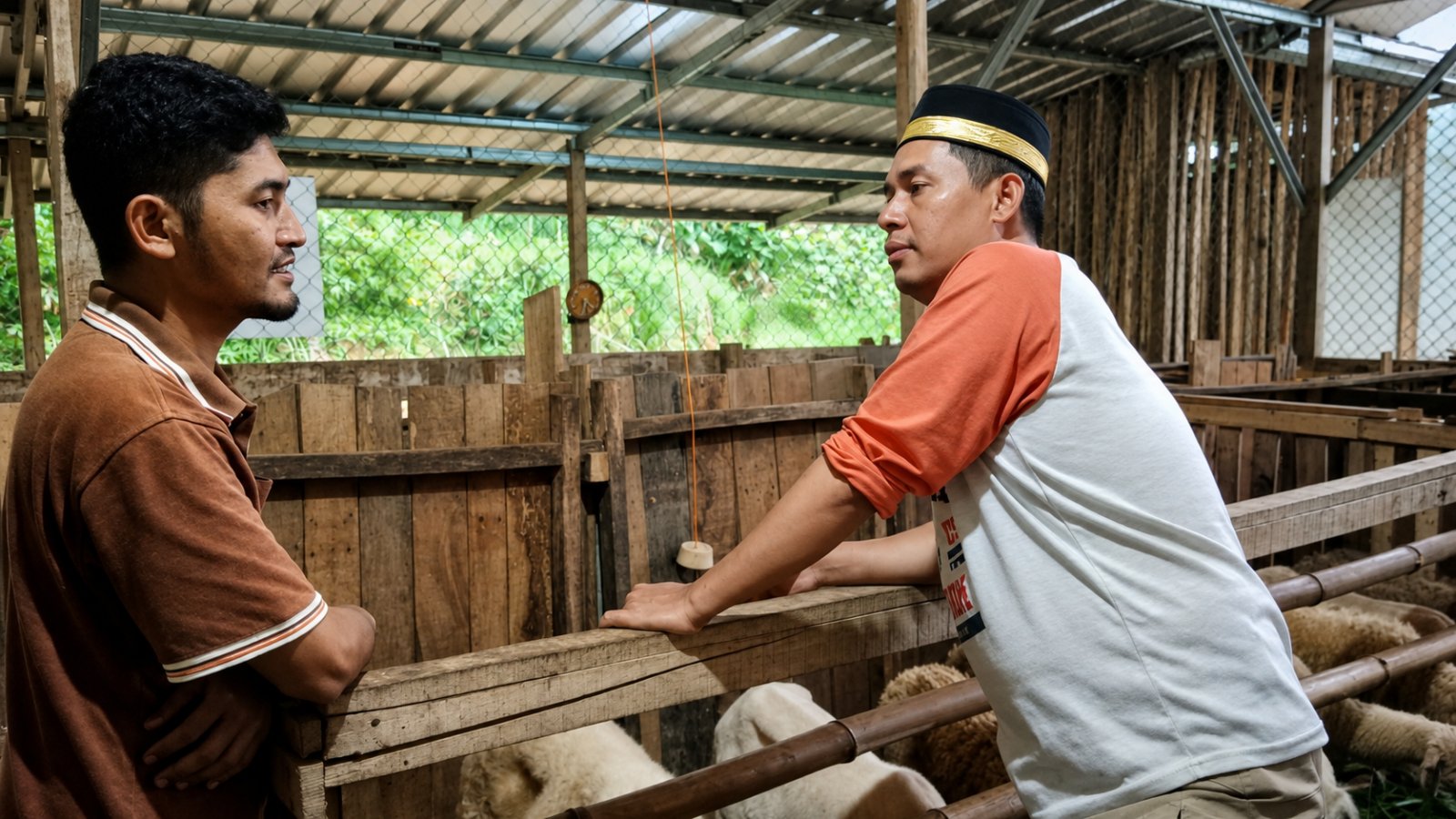 Tim Abah Ayi memilih langsung kambing di peternakan